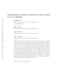 Perpendicular momentum injection by lower hybrid wave in a tokamak