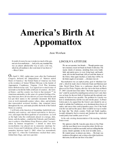 America`s Birth At Appomattox - Jeff Littlejohn, Assistant Professor of