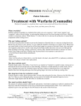 Treatment with Warfarin (Coumadin)