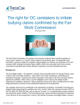 The right for OC caretakers to initiate bullying claims confirmed by