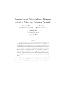 Assessing Market Failures in Export Pioneering Activities