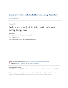 Federal and State Judicial Selection in an Interest Group Perspective