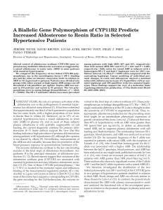 A Biallelic Gene Polymorphism of CYP11B2 Predicts Increased