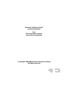 Educator`s Reference Guide for Electrochemistry