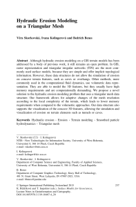 Hydraulic Erosion Modeling on a Triangular Mesh