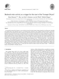 Reduced solar activity as a trigger for the start of the Younger Dryas?