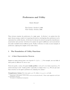 Preferences and Utility - UCLA Economics Homepage