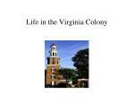 Life in the Virginia Colony