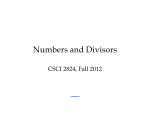 Numbers and Divisors