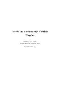 Notes on Elementary Particle Physics