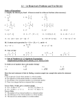 Supplemental Problems and Test Review Chapter 1