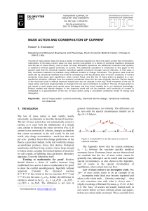 MASS ACTION AND CONSERVATION OF CURRENT