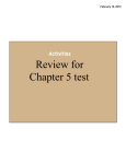 Review for Chapter 5 test