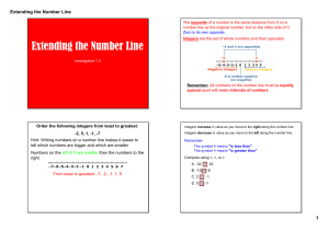 Extending the Number Line