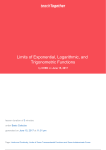 Limits of Exponential, Logarithmic, and