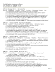 World War I Era Assignment Sheet `14