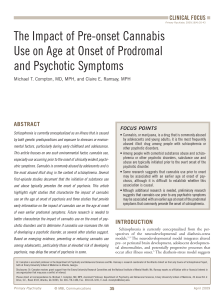 The Impact of Pre-onset Cannabis Use on Age at Onset of