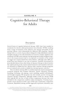 Cognitive- Behavioral Therapy for Adults
