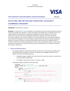 Detecting and Mitigating Persistent Javascript eCommerce Malware