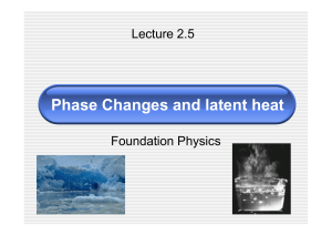 Phase Changes and latent heat