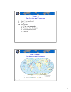 Chapter 12 Earthquakes and Volcanism Plate Tectonics