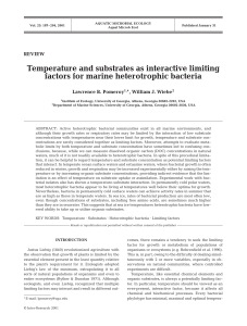 Temperature and substrates as interactive limiting factors for marine