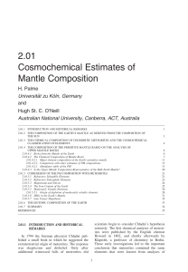 2.01 Cosmochemical Estimates of Mantle Composition