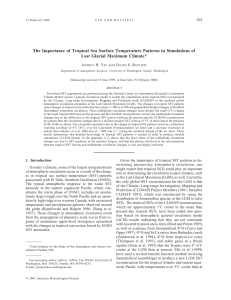 The Importance of Tropical Sea Surface Temperature Patterns in