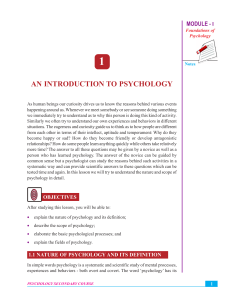 An Introduction to Psychology