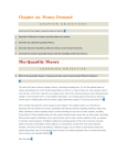 Chapter 20. Money Demand The Quantity Theory