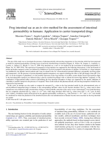 Frog intestinal sac as an in vitro method