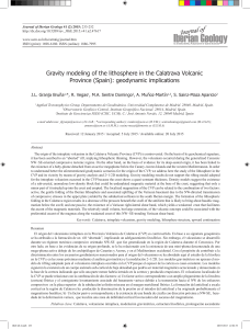 Gravity modeling of the lithosphere in the Calatrava