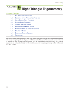 CHAPTER 9 Right Triangle Trigonometry