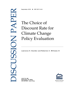 The Choice of Discount Rate for Climate Change Policy Evaluation