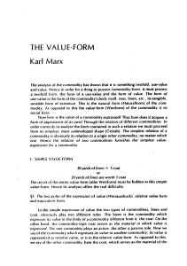 the value form