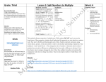 Grade: Third Lesson 3: Split Numbers to Multiply Week: 6