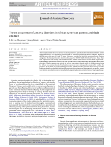 The co-occurrence of anxiety disorders in African American parents