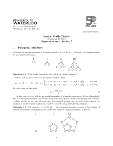 Senior Math Circles Sequences and Series I 1 Polygonal