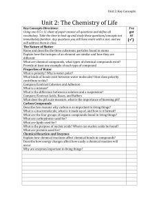 Unit 2: The Chemistry of Life