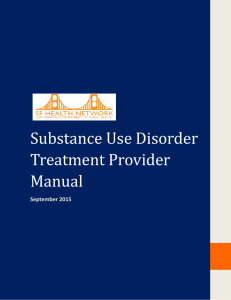 Substance Use Disorder Treatment Provider Manual