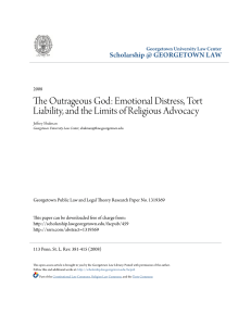 Emotional Distress, Tort Liability, and the Limits of Religious Advocacy
