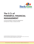 The 5 C`s of POWERFUL FINANCIAL MANAGEMENT