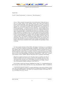 “Moral Perfectionism” or Emerson`s “Moral Sentiment”?