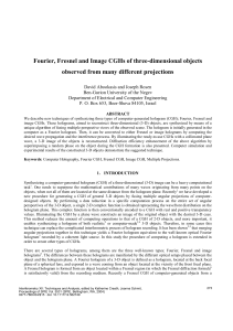 Fourier, Fresnel and Image CGHs of three