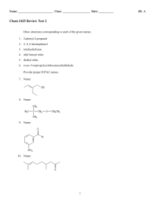 Chem 2425-Test 2 Review