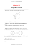 Chapter 10 Tangents to a circle
