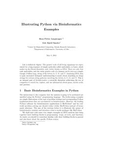 Illustrating Python via Bioinformatics Examples