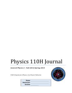 Physics 110H Journal - New Mexico State University