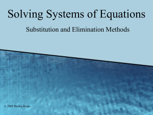 Solving Systems of Equations