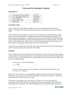 Universal Gravitational Constant - University of Tennessee Physics